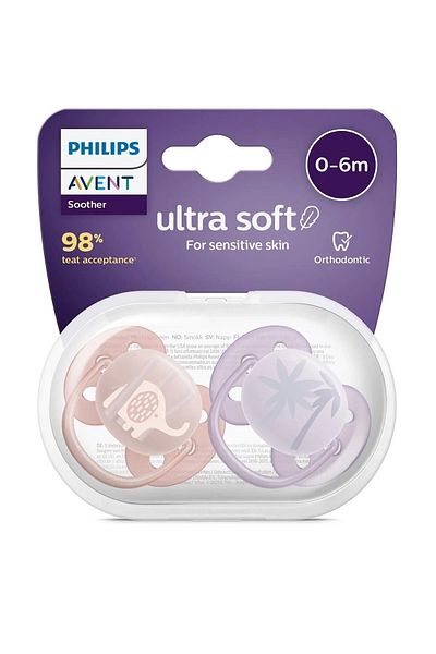 Philips Avent لهاية فيليبس أفنت فائقة النعومة منقوشة للأطفال من 0 إلى 6 أشهر