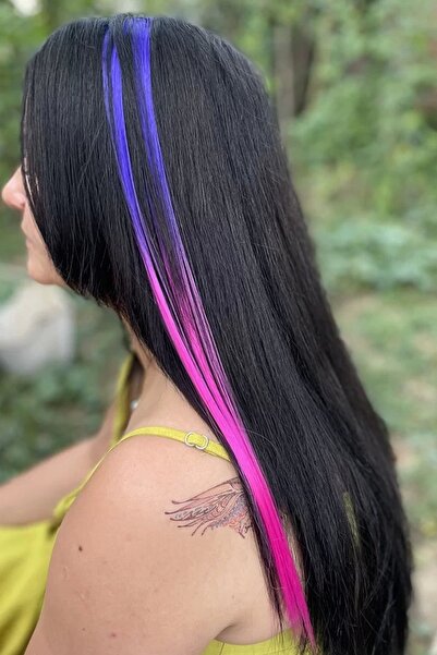 little Luv Ροζ Ομπρέ Μπλε ίσιο κομμάτι μαλλιών με κλιπ