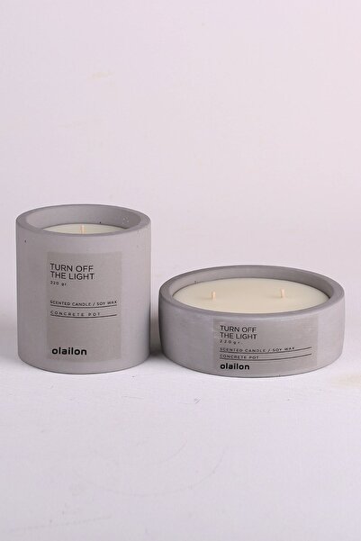 Cocoa And Cream Scented Candle, Decorative Concrete Candle Set of Two