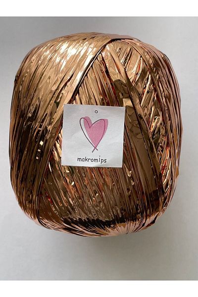 Makromİps Premium Metallic Paper - Shiny Evening Dress Polyester Bag and Hat Decorated Knitted Rope