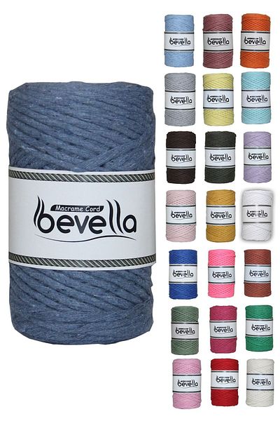 Bevella Macrame Cord Σκάνδαλο Macrame Twine 3mm Σκάνδαλο Βαμβακερό Μονό Twist Macrame Twine Petrol Blue