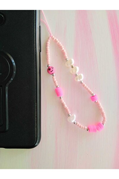 nascollection حقيبة هدايا بنمط وجه مبتسم وردي - إكسسوار هاتف ساحر للمحفظة