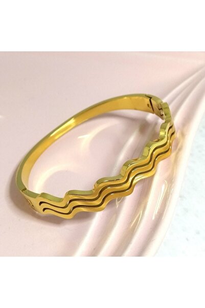 Asya Jewellery Zigzag Model Çelik Kelepçe Bileklik Bilezik