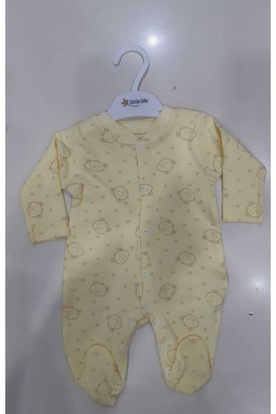 Little Life بذلة صفراء منقوشة من القطن الممشط للجنسين