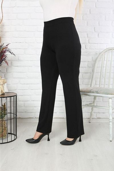 PALSİS Women's Large Size Steel Interlock Flare Leg Pants
