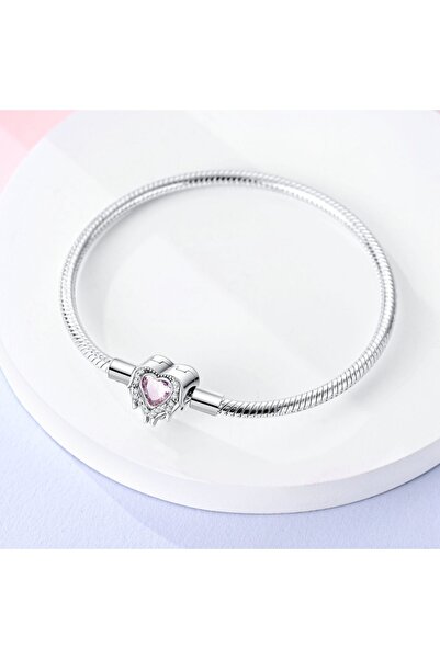 MAM Kanatlı Kalp Pembe Taş Pandora Model Bileklik