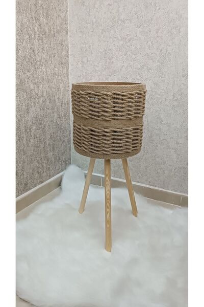 BLACK PEARL Bambu saksı Halat saksı ahşap saksı hasır saksı