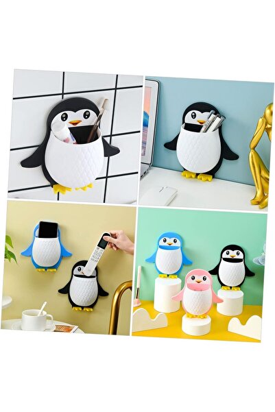 afifehome Penguen Makyaj Kutusu Banyo Diş Fırçası Cep Telefonu Rafı Tutucu