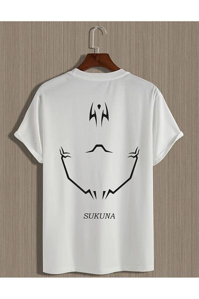 AEMİ Μπλουζάκι με τυπωμένο χαρακτήρα Anime Unisex Jujutsu Kaisen Sukuna - Loose Fit