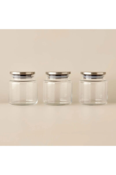yeninesilevim 3'lü 575 mL Silikon Vakumlu Metal Paslanmaz Kapaklı Cam Kavanoz...
