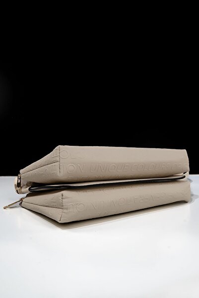 Rosmod Quality Women's Bag - Three Compartments, Shoulder Cross Strap, Mink