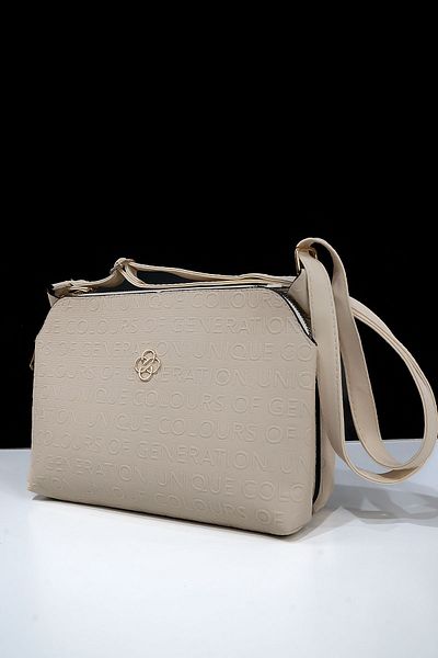 Rosmod Quality Women's Bag - Three Compartments, Shoulder Cross Strap, Mink