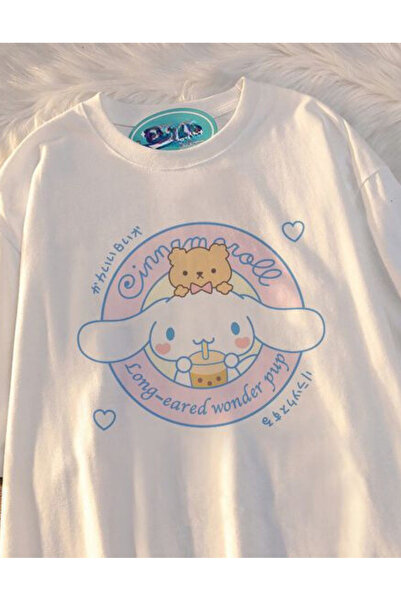AEMİ Cinnamoroll Sa deznom Bela Oversize kroj Žene T-shirt