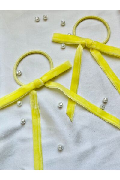 HİFFA Set de catarame cu fundă din catifea de mătase - 2 bucăți elastic