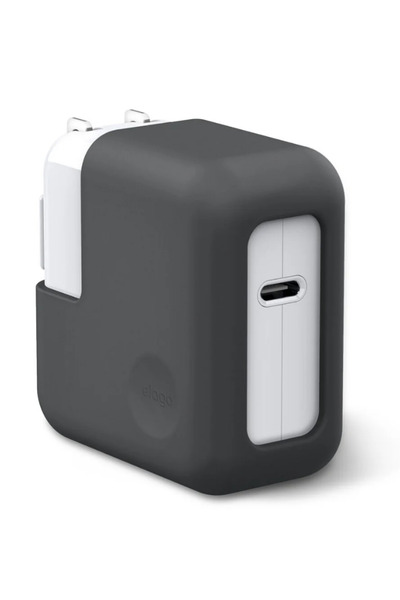 Elago Apple MacBook Adaptör Koruyucu Silikon Kılıf Pembe Siyah