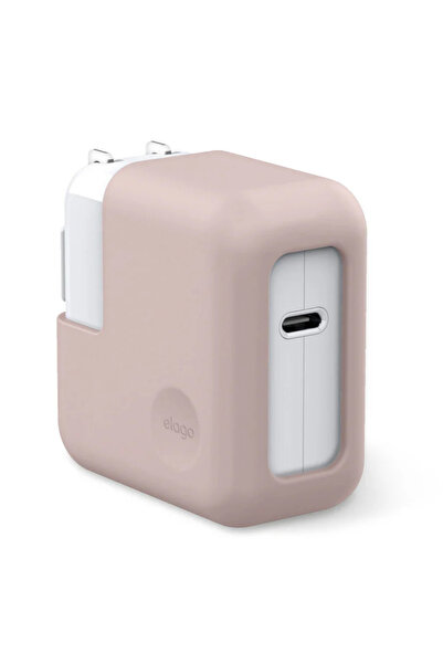 Elago Apple MacBook Adaptör Koruyucu Silikon Kılıf Pembe Siyah