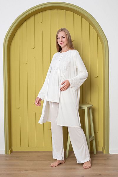 LORIAN'S Set pijamale pentru gravida si postpartum cu halat, set de 3