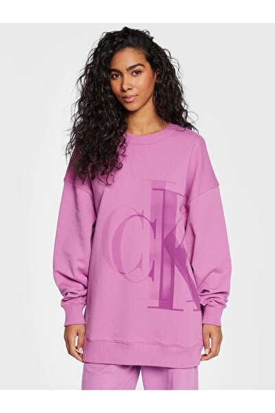 Calvin Klein CK Jeans Bluza J20J220421 Fioletowy SUPER OVERSİZED