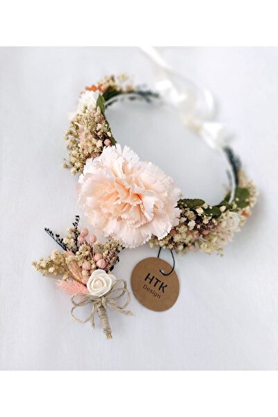 htk butik Bridal Crown, Collar Flower, Henna Crown, Groom Collar Flower, Enga...