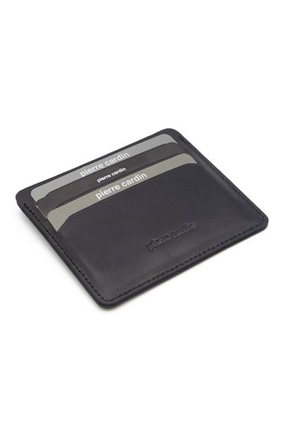 Pierre Cardin Unisex Black Leather Card Holder - 0046s09