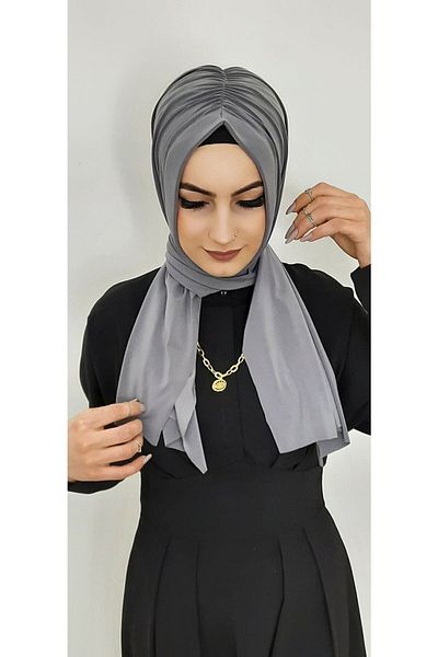 erasra class Gathered Ready Shawl Gray Color