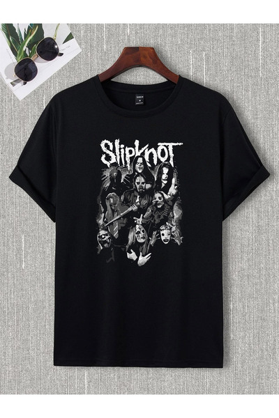 donamod Unisex Oversize Slipknot Pantera Metallıca Iron Madıen Black Sabbath Ac Dc Rock Metal Tişört T shirt