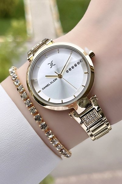 Daniel Klein Premium Gold Renk Kadın Kol Saati Ve Bileklik