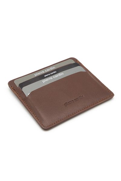 Pierre Cardin Tan Unisex Leather Card Holder - 0046t09