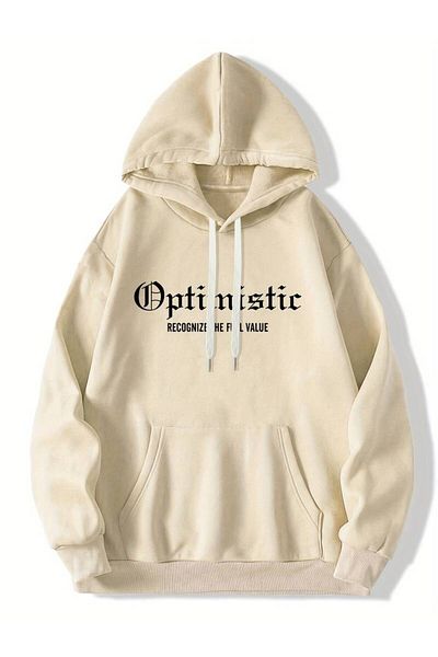 AMMA Χειμερινό φούτερ με κουκούλα Unisex Oversize Rose Printed - 3 νήματα