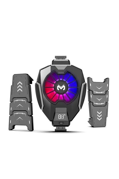 Asfal Dijital Göstergeli Tablet Soğutucu Gamer Oyuncu Radyatör Soğutma Fanı SİYAH