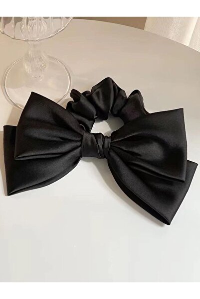 alhifa Cataramă cu fundă elastică din satin negru