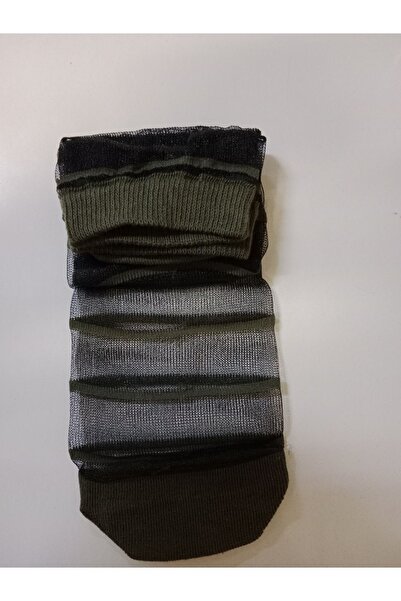 DERMİNA Kadın Haki Tül Soket Çorap 3 Çift