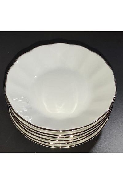 Porland Platinum Porcelain Tea Plate - 12 cm, Set of 12