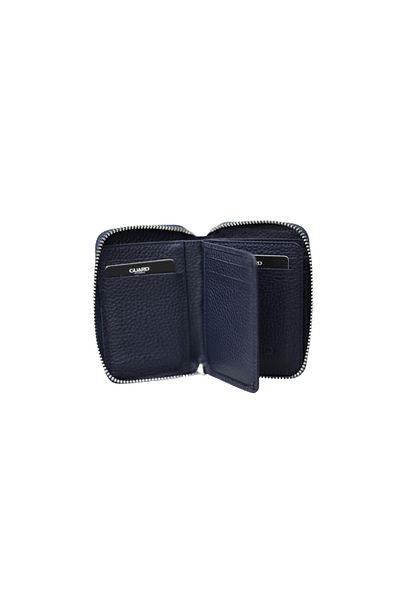 GUARD Genuine Leather Navy Blue Mini Wallet - Zippered, GRD2407XT1844