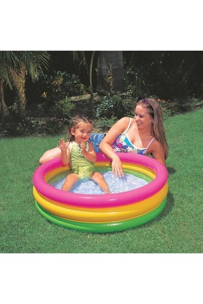 Intex Unisex Çocuk Renkli 3 Boğumlu Bebek Havuzu