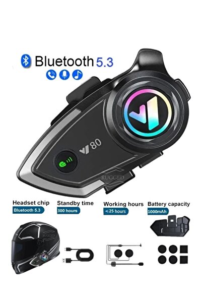 RUGGED Kask Bluetooth Kulaklık Y-80p Bluetooth Motosiklet Kulaklık 5.3 Motosiklet Kulaklık
