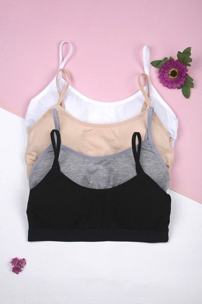 AYZEN HOME Tutku Dondeza - Set of 4 Padded Bustiers and Practice Bra for Girls