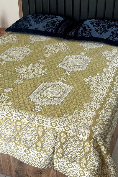 Bahtiyar İpek Olive Wide Patterned Local Cotton Pique