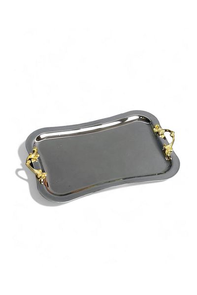 EVSTYLE Silver Rectangular Presentation Table - Curved Edge