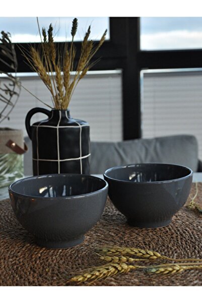 M'art Home 14 Cm Gray Bowl - Pack of 2