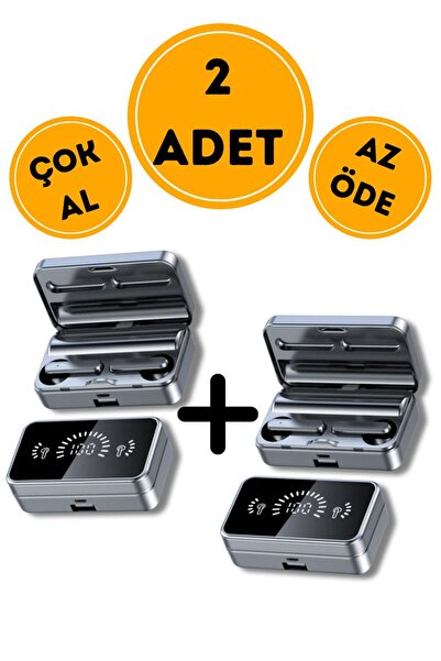 QÜMÜŞ İkili Set Kombin Çiftlere Özel 2 Adet Blutooth Kulaklık Powerbank Özell...