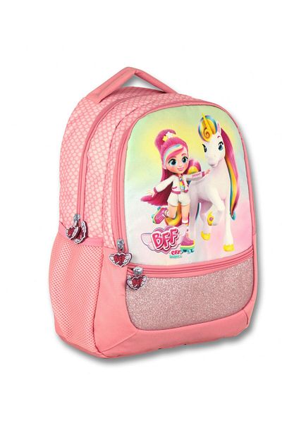 ÜMİT ÇANTA Ümit Bag - Cry Babies Rainbow Printed, Pink Girl's Primary School Backpack, Three Compartments
