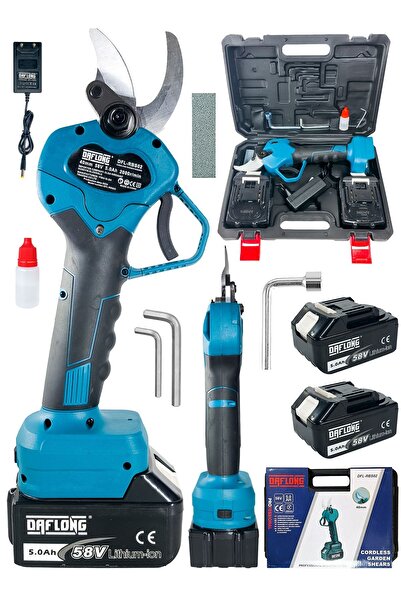 DAFLONG 10 PİLLİ 40 mm Çift Akülü Çelik ŞanzumaniŞarjlı Dal Ağaç Kesme Bağ Bu...