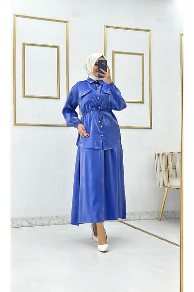 Moda Krash SATIN FABRIC SET WITH POCKETS AND SKIRTS