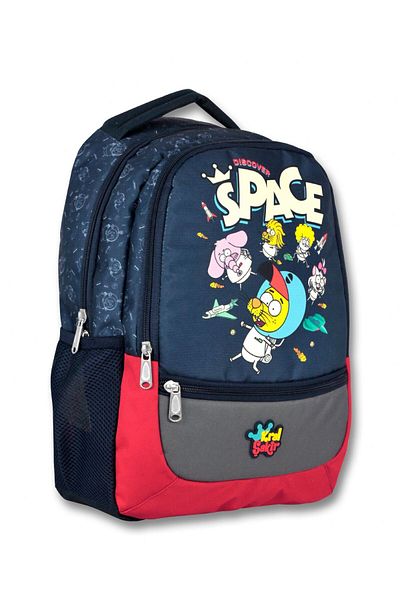 ÜMİT ÇANTA Boy's Primary School Bag - Navy/Red, Ummit Bag King Şakir and Friends