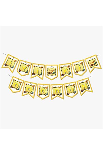 Adana Pasta Malzemeleri Construction Theme Happy Birthday Zigzag Banner 2 Mt