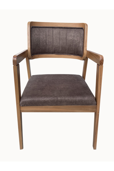 Evim-E Aksesuar İstanbul Sandalye Kollu Ahşap Döşemeli Tamamı Gürgen Ağaç Caf...