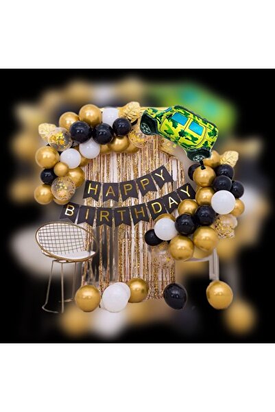 MFM Σετ γενεθλίων με μπαλόνια με θέμα το αυτοκίνητο στρατιώτη