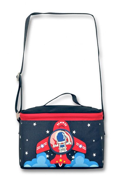 ÜMİT ÇANTA Red Cennec Astranot Printed Thermal Insulated Lunch Box and Pen Holder Set for Boys