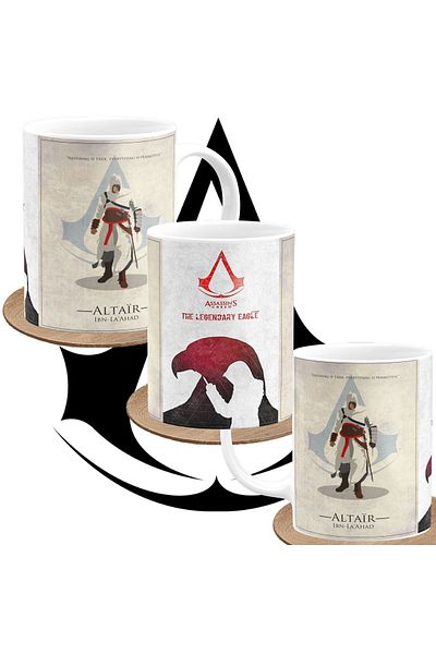 remonz كوب بورسلين مطبوع بتصميم خاص من Assassin's Creed Altair للاعبين